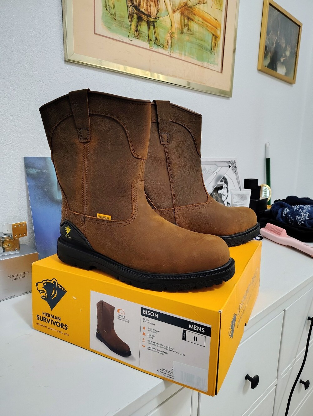 Herman Survivors Men's Bison Waterproof Pull On Steel Toe Work Boots Size 11